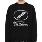 Long Knit Sweater FYB Long Sleeve Rib Knit Wool-blend Sweater In Orange Crewneck Collar Orange Jacquard Logo Sweater