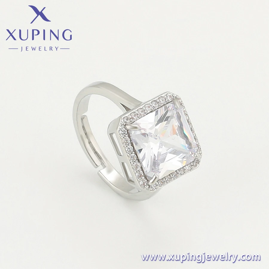 Ymring-290 Xuping jewelry elegant luxury environmental protection copper material square synthetic CZ new engagement ring