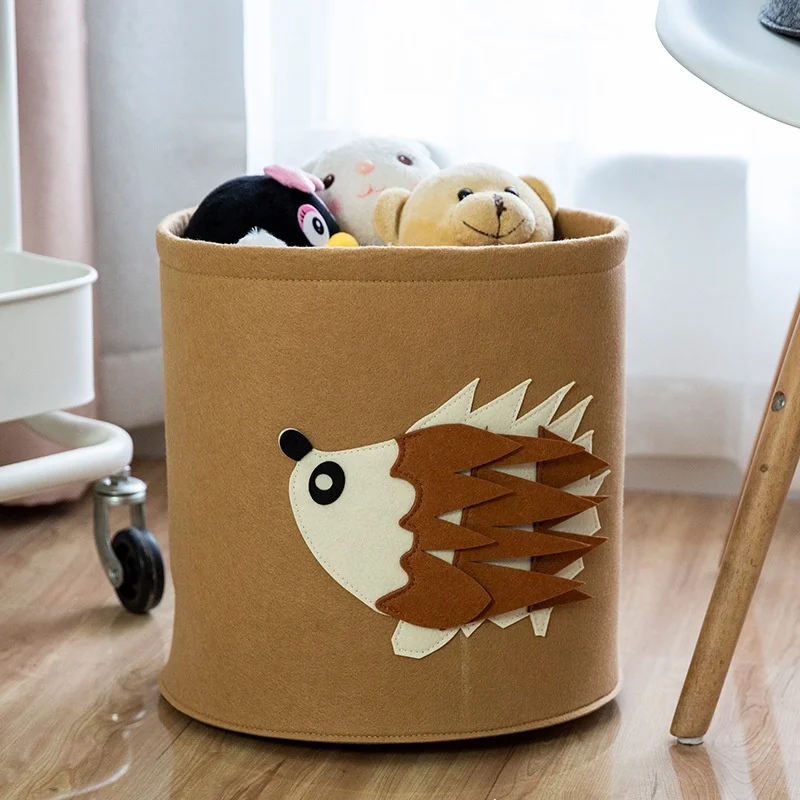 Felt Folding Organizer Felt Clothes Kids Laundry Toy Storage Basket Baby Cartoon Basket