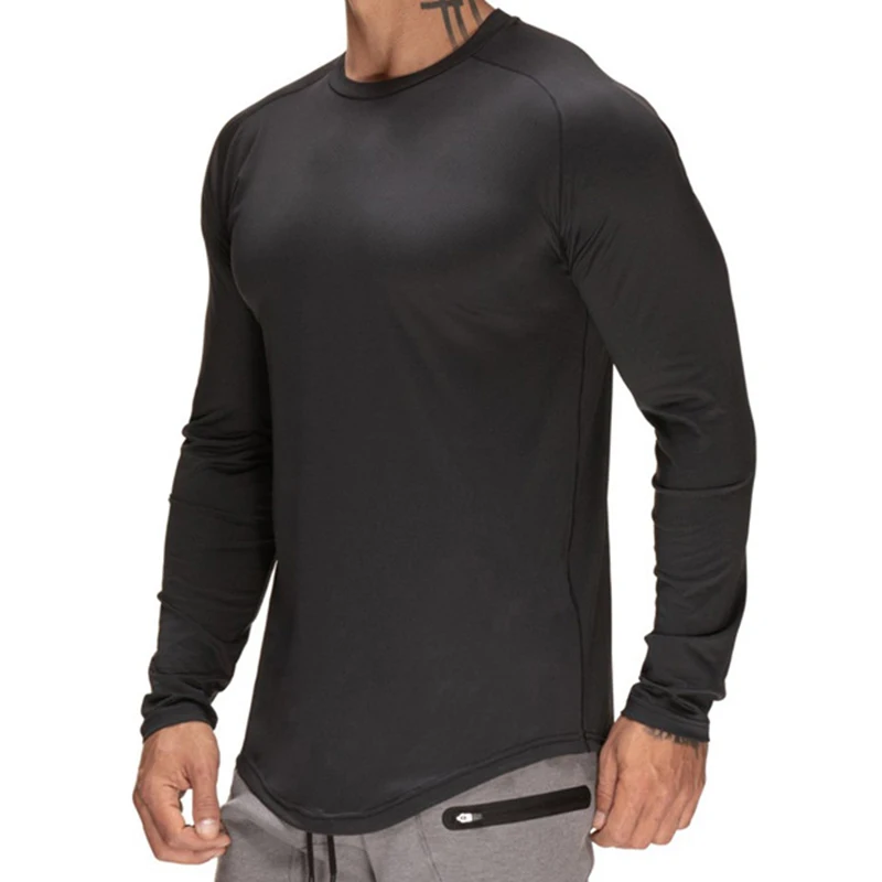 Custom Logo High Quality Fitness Gym Wear hot  Selling Men's Long Sleeve Gym Wear Sportswear