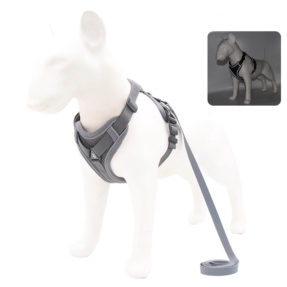 Custom Printed Reflective Mesh Padded Pet Vest Front Clip Large Nylon Adjustable No Pull Dog Harness for Small Medium Large factory