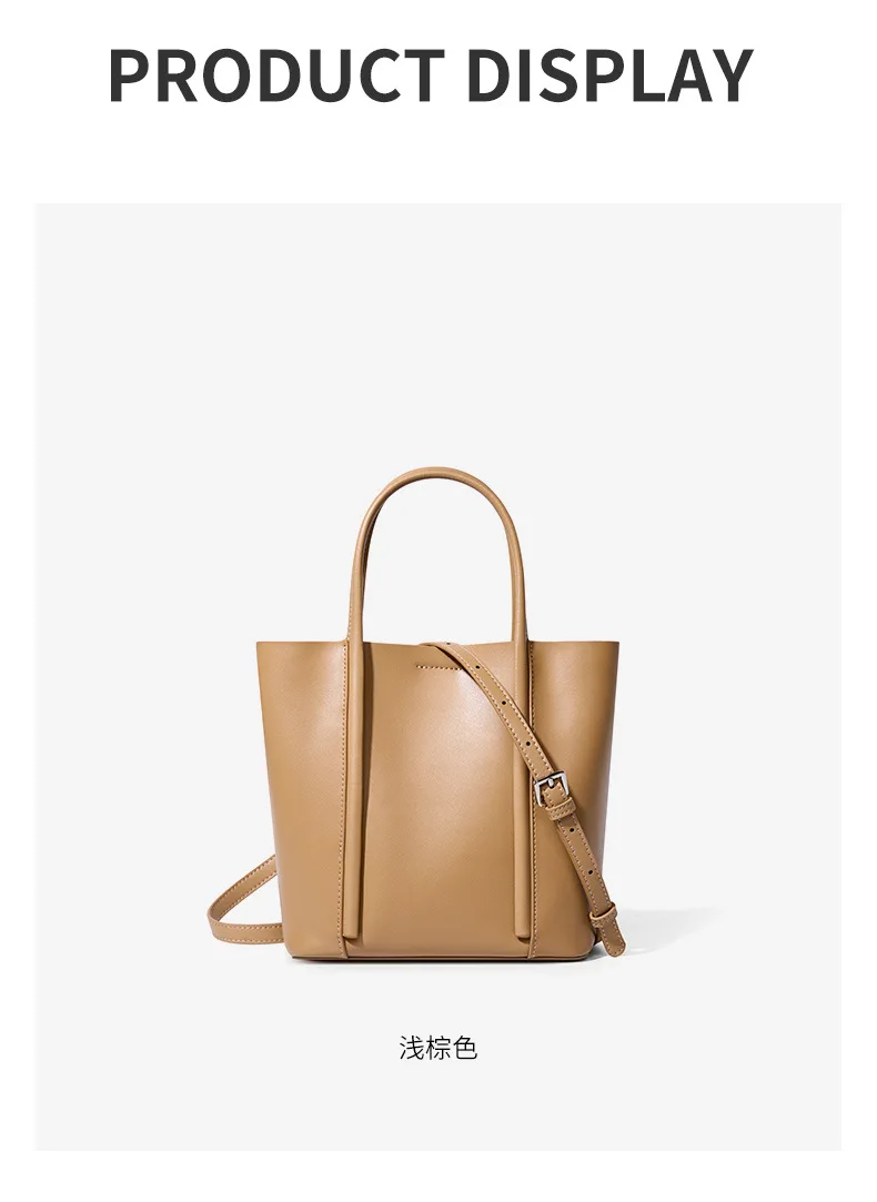 Andobag Genuine Cow Leather Handbag For Women Commute Shoulder