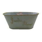 Vintage Decoration Vintage Style Planter Oval Metal Tin Cheap Flower Pots Decor Garden Home Wedding Table Decoration
