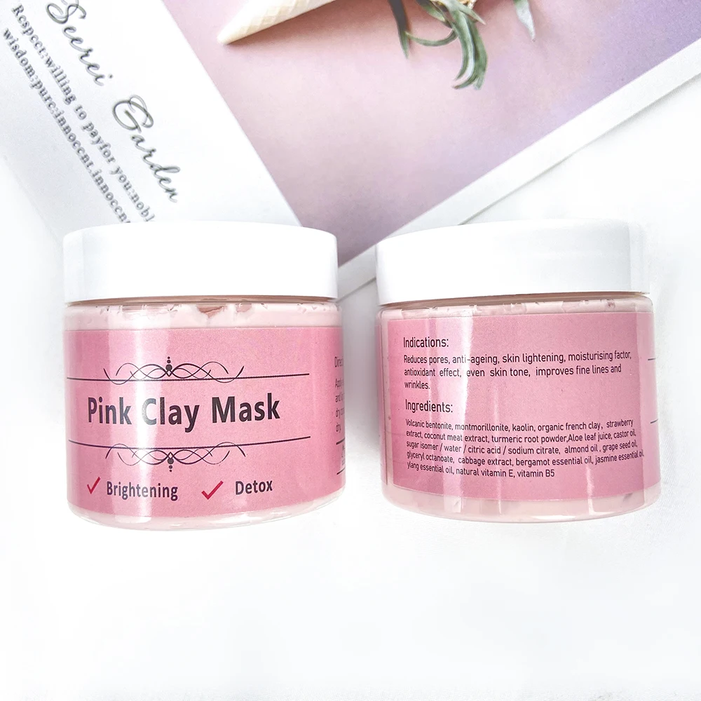 pink clay cleanse mask vegan natural kaolin clay