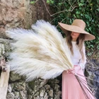 AP-015 Ukiqueen Pink Large Artificial Pampas Grass Decor Faux Artificial Coffee Beige Dried Grass Flo
