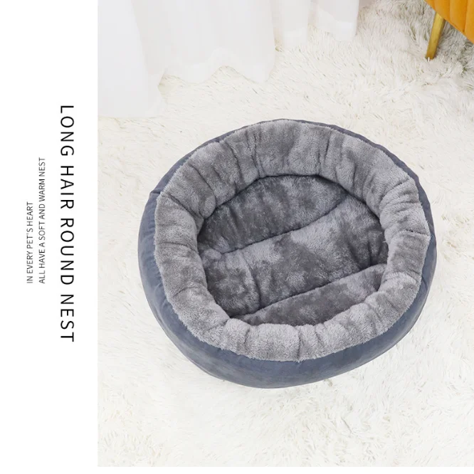 product hot selling wholesale plush suede fleece anti slip silica dot bottom eco friendly fleece donut dog bed-57