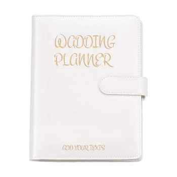 Custom Faux Leather, Gold foil Stamped Bride Women Gift Wedding Planning Planner Book Checklist