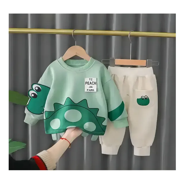 Winter Customized Baby Boys Outfit Two Piece Hoodie Kids Set Child Long Sleeve Clothing Casual Choice