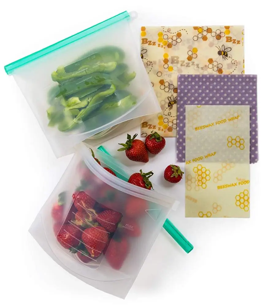 USSE Toxin-free Air-tight Reusable Silicone Storage Food Bags