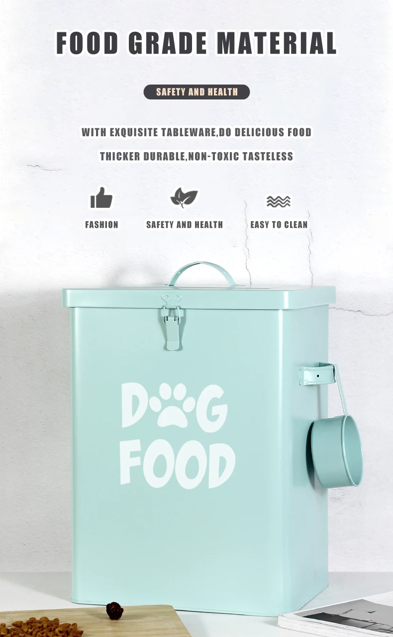 27 L Capacity Durable and Anti-rust Large Pet Food Storage Container for Dog and Cat