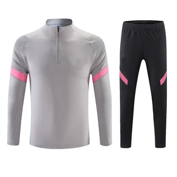 New Men Kids Soccer Tracksuit Uniform Sport Suits Gym Clothes Half Zipper Long Sleeve Jersey Jogging Fitness Training Suits