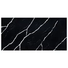 Black Slab Quartz Stone Slab Price Chinese Black Marquina Quartz Slab Stone For Villa Dedign Wholesale