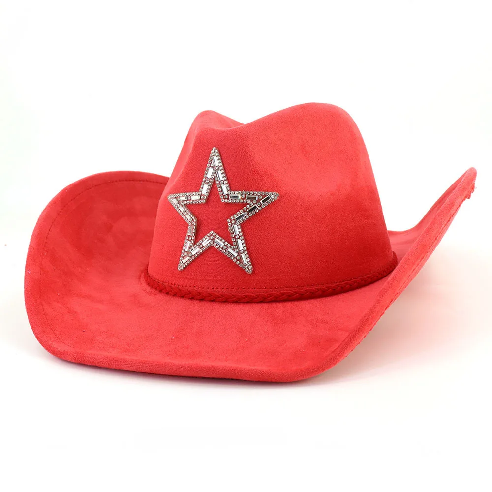 e Stars Hats Wide Brim Felt Cowgirl for Party Classic Women Western Cowboy Hat In Bulk 8