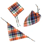 Triangle Fashion Wholesale Pet Washable Triangle Plaid Pet Bandanas Adjustable Custom Dog Scarf Bandana