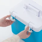 Plastic Cooler For Plastic PU Hard Plastic Portable Icebox White Cooler Box For Camping Traveling 10L+1.9L