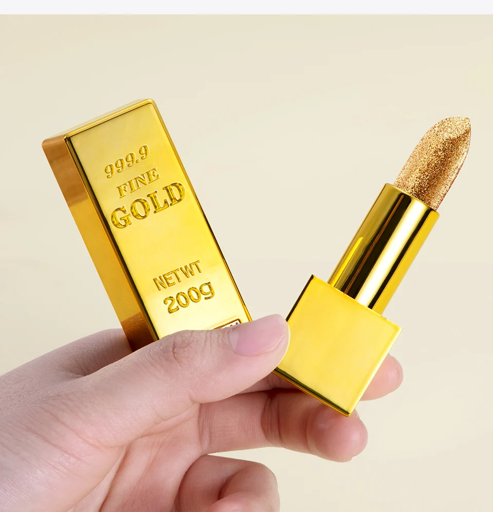 fine gold lipstick