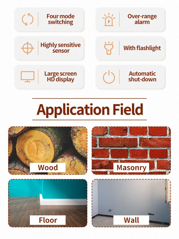 FNIRSI WMT-10 Non-Contact Moisture Meter Inductive Wood & Wall