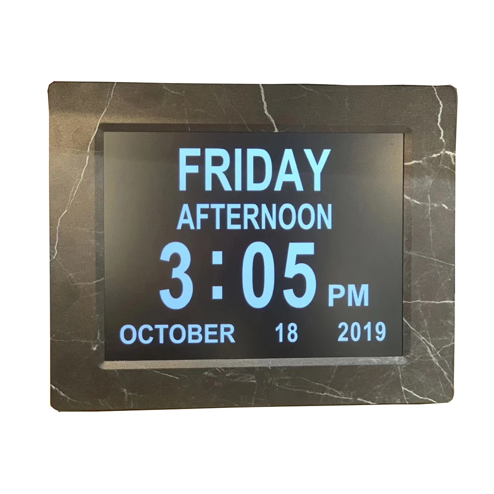 8" LED Large Time Day/Week/Month/Year Colors Dementia Digital Calendar Day Clock 