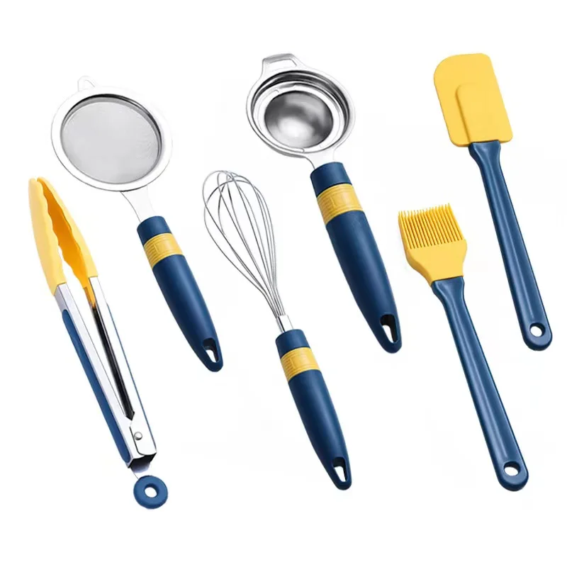 New Arrival Sustainable 6pcs/Set Utensils Stocked Long Silicone Cooking Utensil Set  Kitchen Accessories Heat Resistant