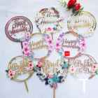 Cake Topper Wedding New Arrive Happy Anniversary Bride To Be Acrylic Cake Topper Wedding Party Decoration