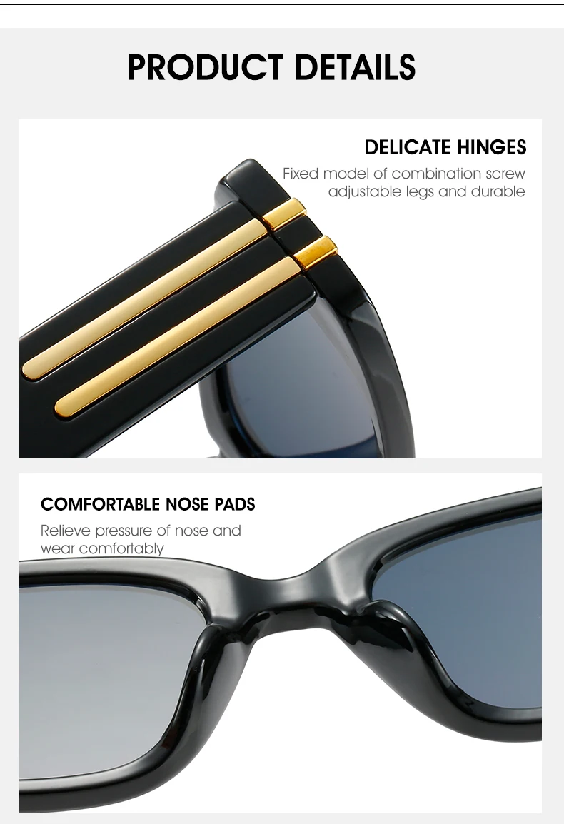 UV400 Polycarbonate Rectangle Sunglasses