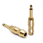 Jack Audio Audio Plugs Gold Plated 6.35mm Jack Plug Solder Male Mono Socket Metal Audio Converter Connector