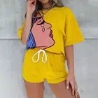 Summer Shorts Shirt Set 2021 Summer New Urban Casual Shorts Suit Trendy T Shirt Short 2 Piece Set Women