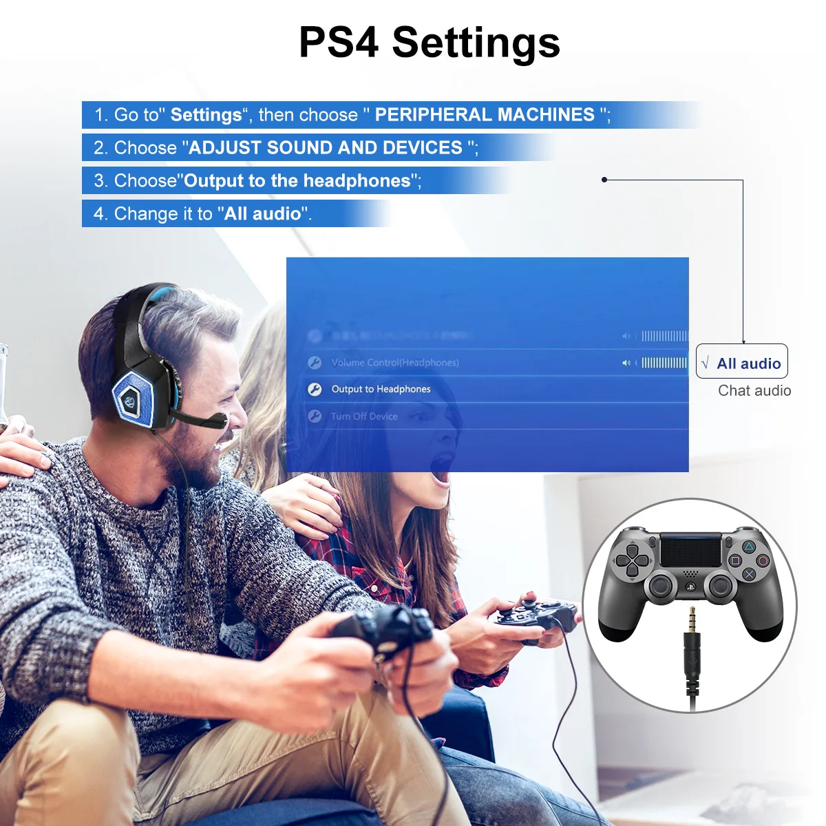 Cross-border V1 Headset Game Headset RGB Colorful Wired Headset Subwoofer Headset PS4 E-sports Eat Chicken