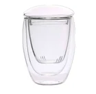 Coffee Coffee Hot Selling 350ml 450ml High Quality Clear Heat-Resistant Double Glass Tea Mug For Home
