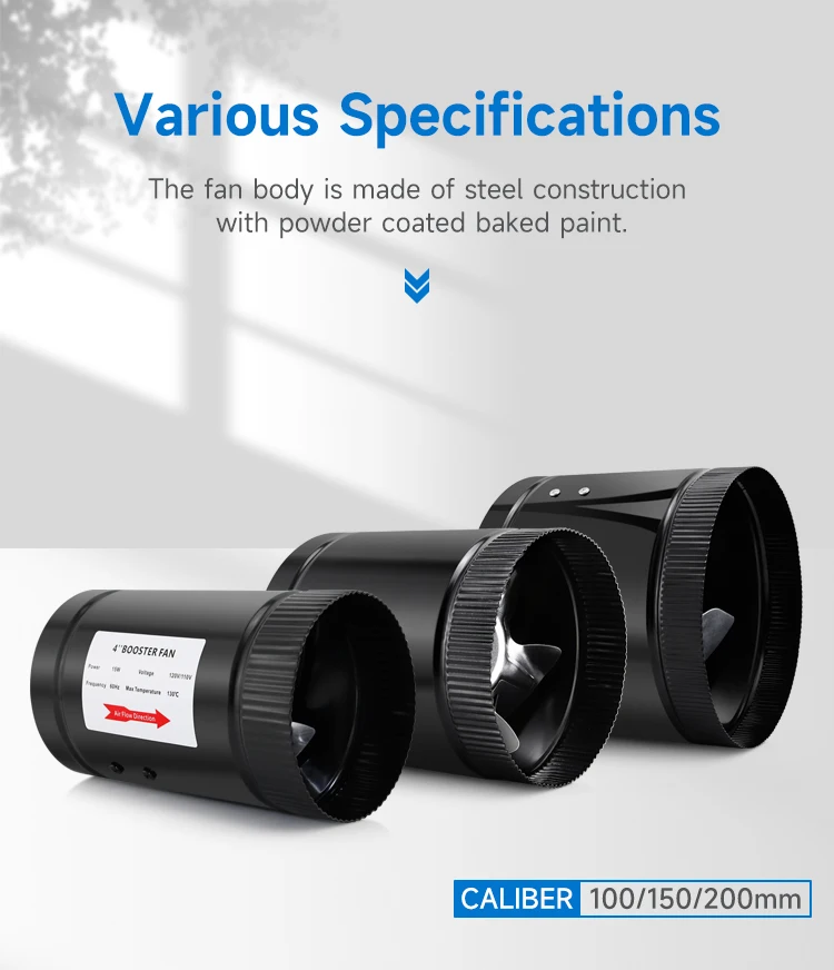 Metal Inline Booster Fan, PSE, Steel - detail 12