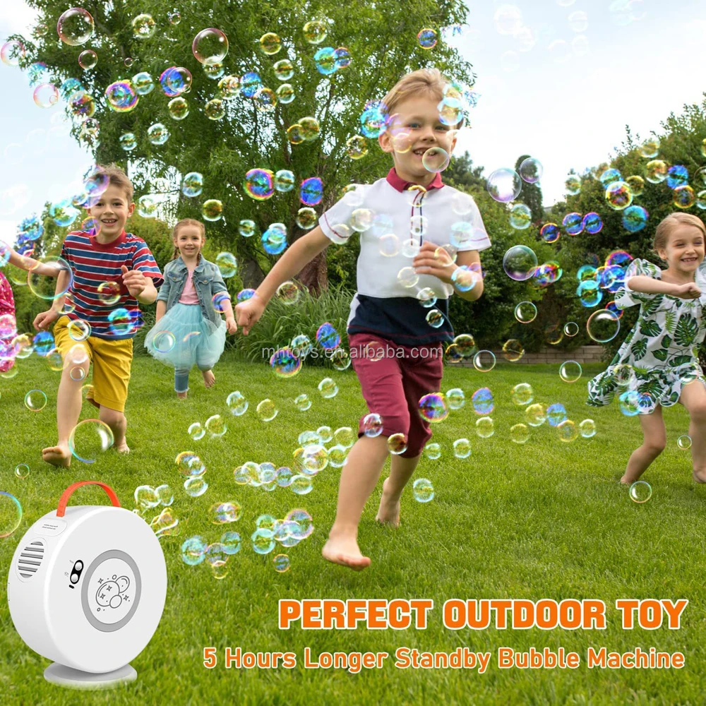 New Arrival Electric Bubble Maker Kids Portable Bubble Machine Chargeable Automatic Bubble Blower Toy with 90/360 Degree Rotated