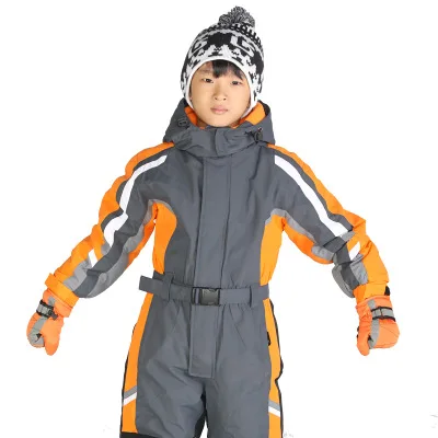 One-Piece Snowsuit Ski Suit for Kids Waterproof Windproof Taslon Reflective Boys/Girls Winter Clothing Snow Ski Suit 