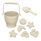 Toys Toy New BPA Free Portable Silicone Sand Bucket Toys Customized Kids Silicone Beach Toy Bucket Pail Spade Set