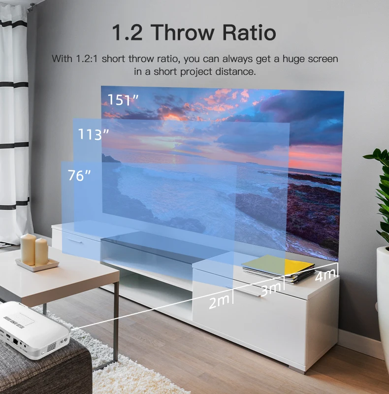 Dlp 4k Projector Portable Android Mini Smart 1080p Wxga Auto Focus ...