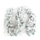 Modern Wholesale Modern Design White Snow Pine Decorative Hanging Wreaths Garland Christmas