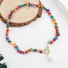 Necklace Pearl Multilayer Colorful Irregular Stone Necklace Handmade Pearl Beaded Necklace For Women Jewelry