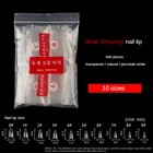 Oval High Quality 500pcs Bagged Full Cover Transparent And Seamless Natural White Medium Oval Nail Tips