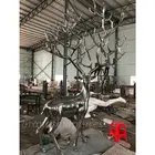 Deer Decoration Deerdecoration Outdoor Statue Life Size Gold Color Outdoor Deer Statues For Lawn Decoration