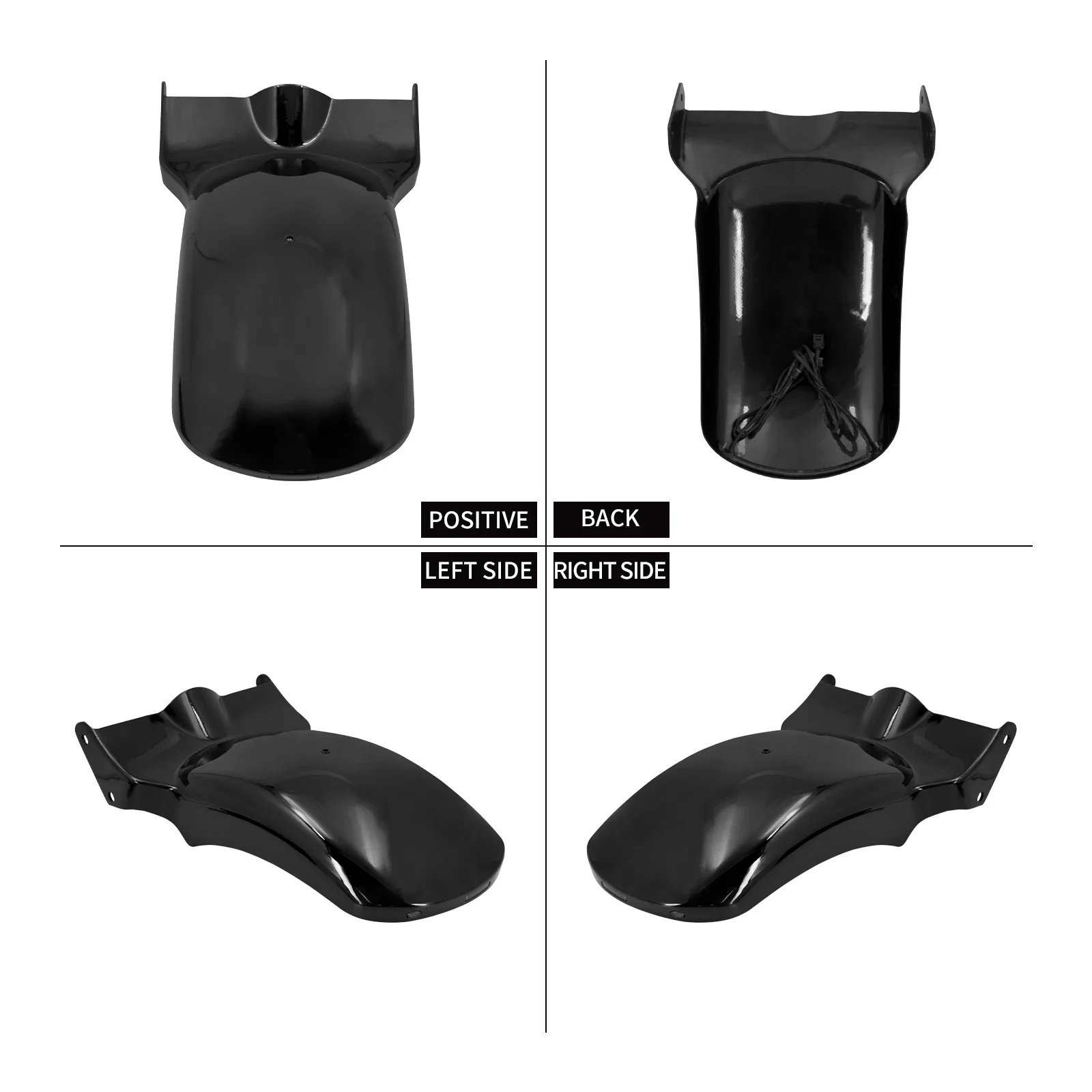 Motorcycle Rear Fender Mudguard Cover With Led Turn Signal Brake Light