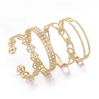 Bracelet Fashion JB052 Latest 14K Hollow Round Cross Bracelet Fashion Women Ornament
