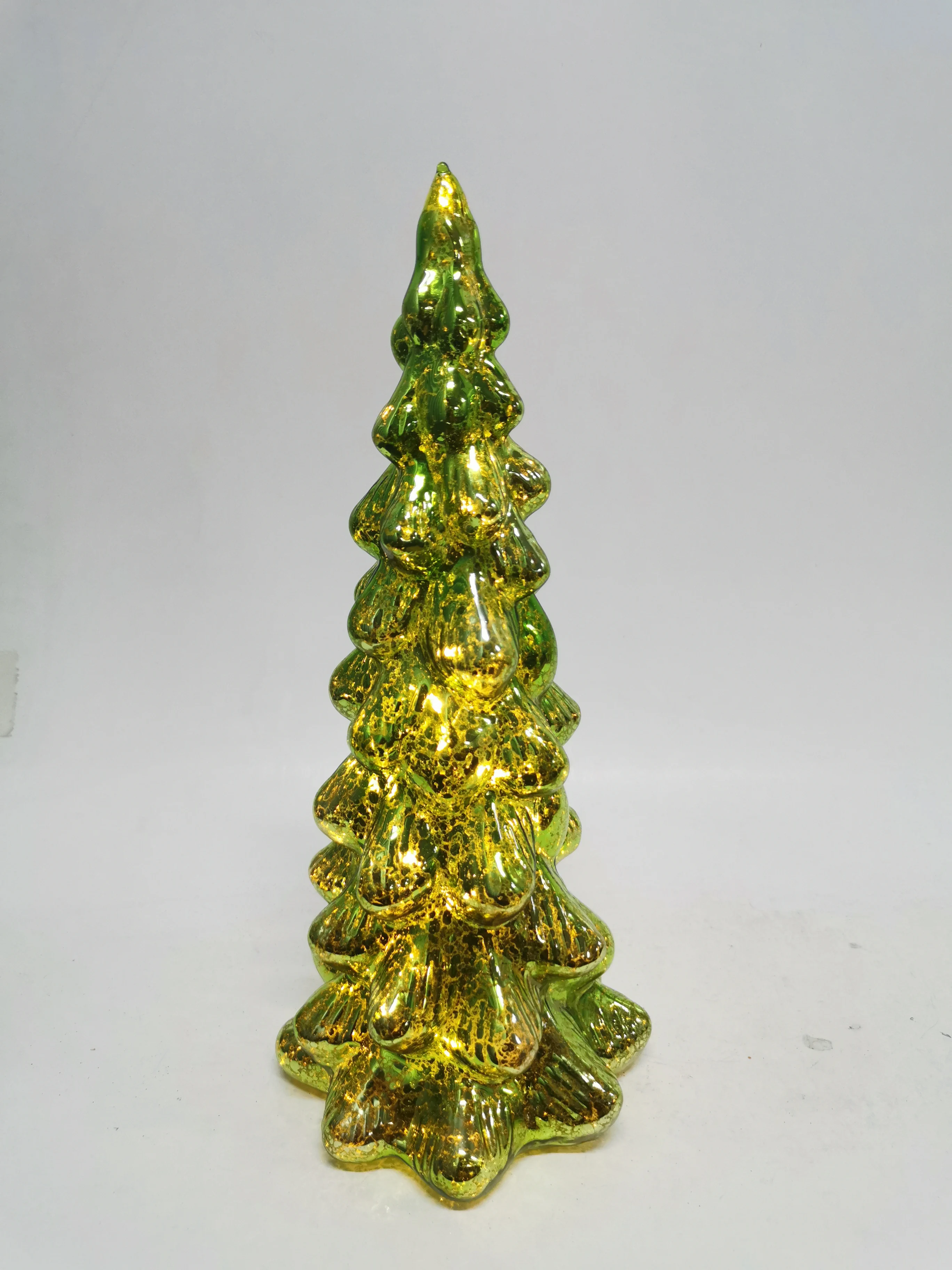 Hand blown large silver mercury Christmas tree Home holiday led lighted table top glass tree lights decoration supplies manufacture