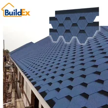 Luxury Villa Roof Construction with Black Steel Color Tile Roof Asphalt Shingles Sheet Metal for Hotels