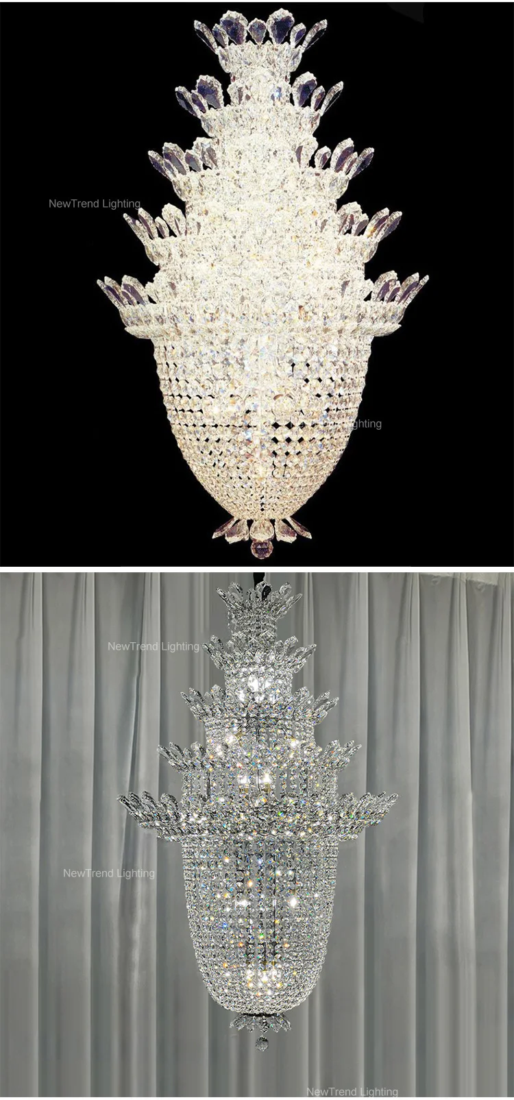 cpl 287 luxury style indoor decoration custom fixtures hotel lobby hall villa led crystal chandelier lamp -2