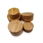 Wholesale Nature 80g 100g 150g Container Candle Wax Cans Bamboo Aluminum Cosmetic Cream Jar