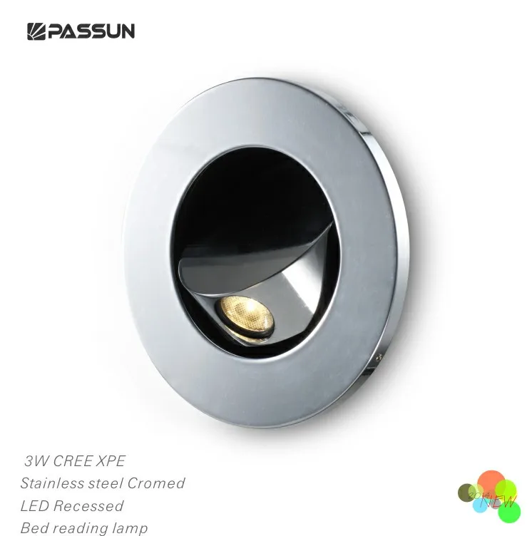 Aluminium 3w recessed rose gold fancy led bedside wall light for bedroom