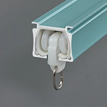 High Quality Smooth Silent Square Aluminum Curtain Alloy  Curtain Rods And Rails Metal Curtain Rod Track  8234