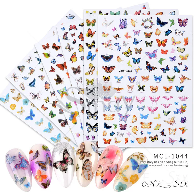 1 Sheet Colorful Butterfly 3d Nail Decals Water Transfer Decoration Manicure  Diy Salon Lady Easy To Use Nail Art Stickers - Buy Nail Art,Nail Decals  Water Transfer,Nail Art Stickers Product on 