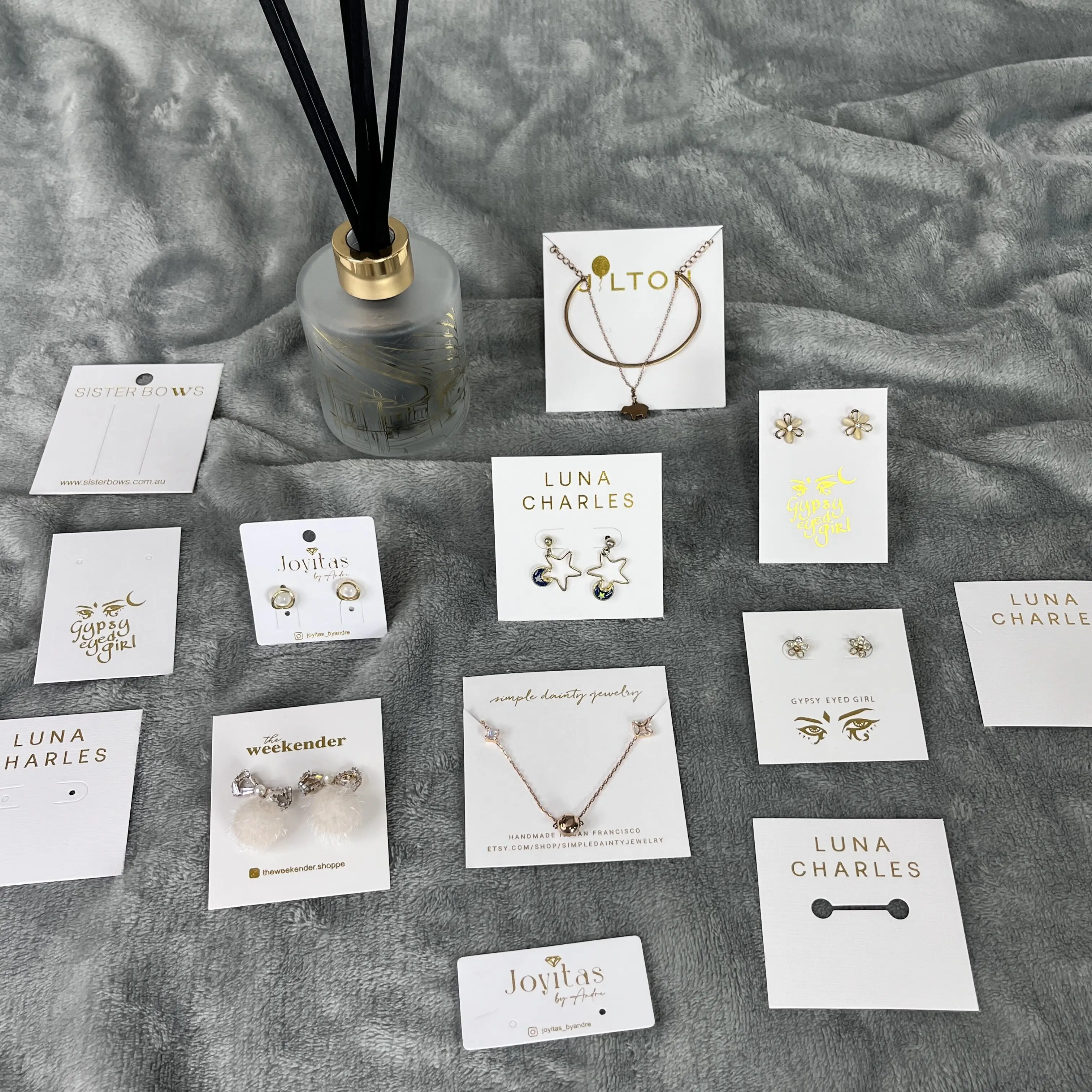 Eco Friendly Custom Die Cut Earring Cards Private Label Holder Backing Jewelry Display Cards factory