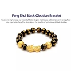 Obsidian 12mm Black Obsidian Hand Carved Mantra Stone Feng Shui Pi Xiu Bracelet Wealth Bracelet For Mens