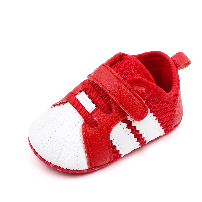 Shell Head Color Mesh Breathable Slashes Baby Soft Soled Toddler Shoes for Girls and Boys factory
